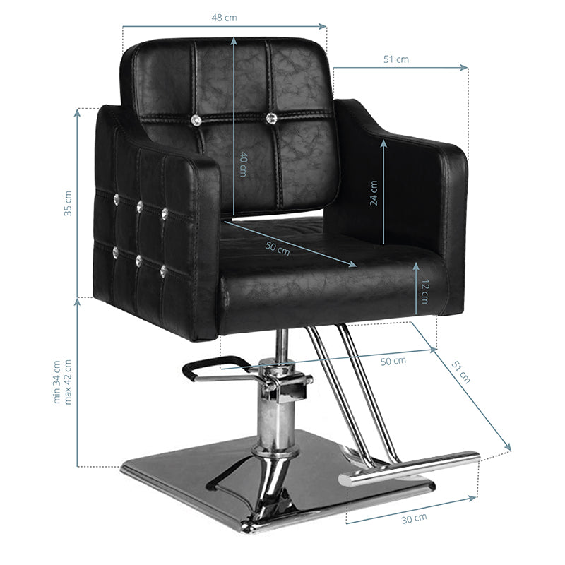 Haarsysteem kappersstoel sm362 zwart