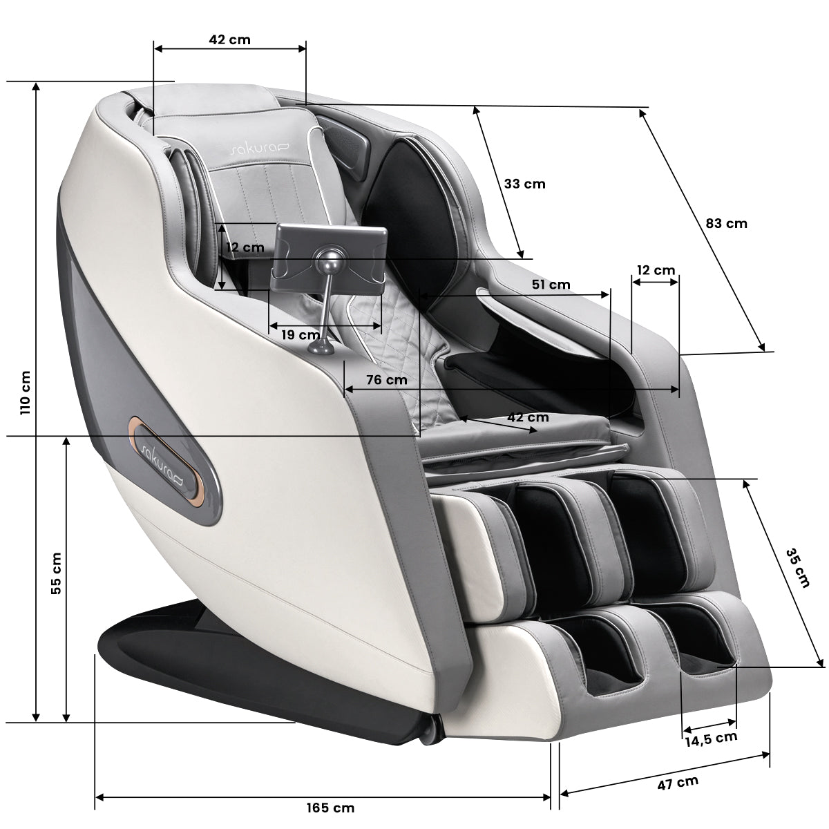 Sakura Comfort Plus 806 massage chair gray – 18