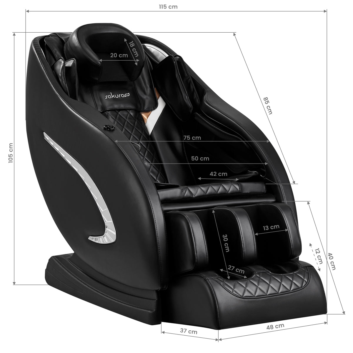 Sakura massage chair Classic 305 black – 18