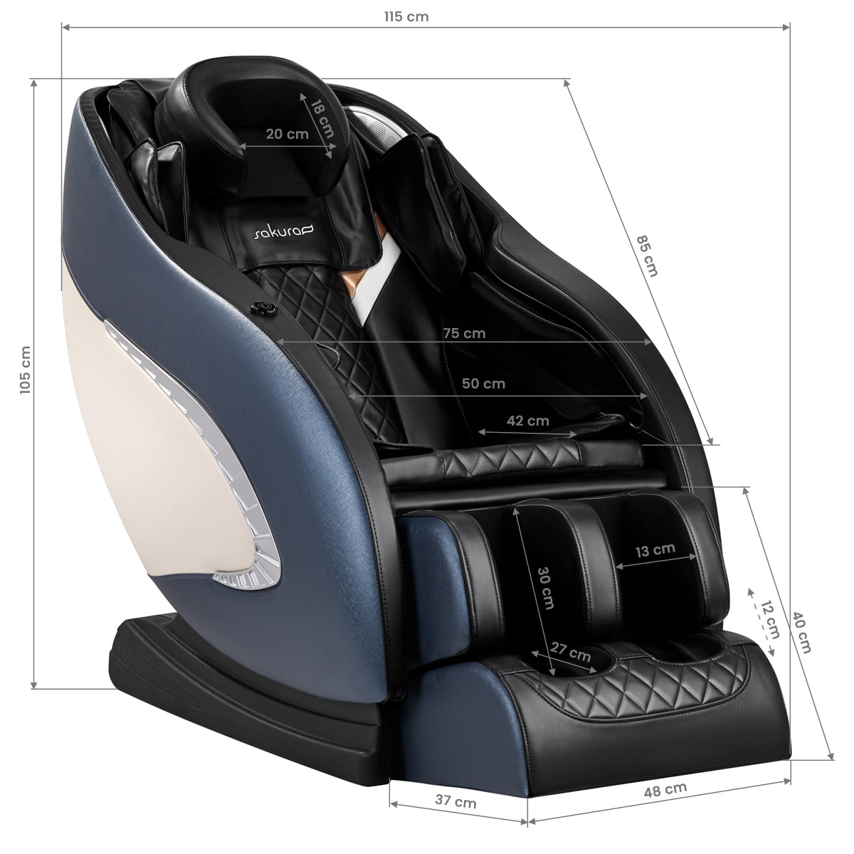 Sakura massage chair Classic 305 blue – 18