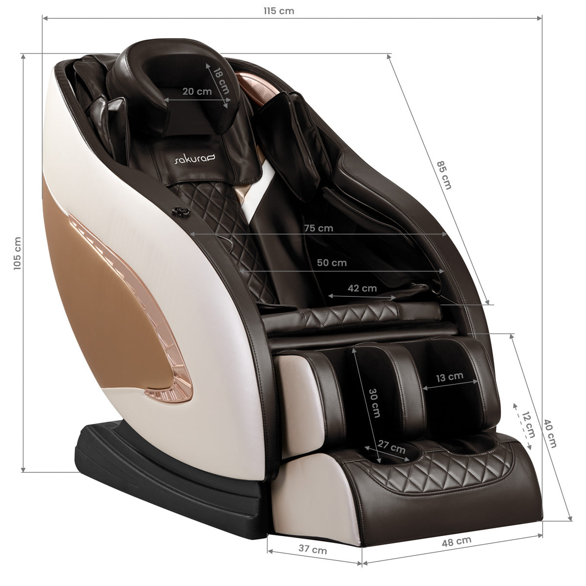 Sakura massage chair Classic 305 brown – 18