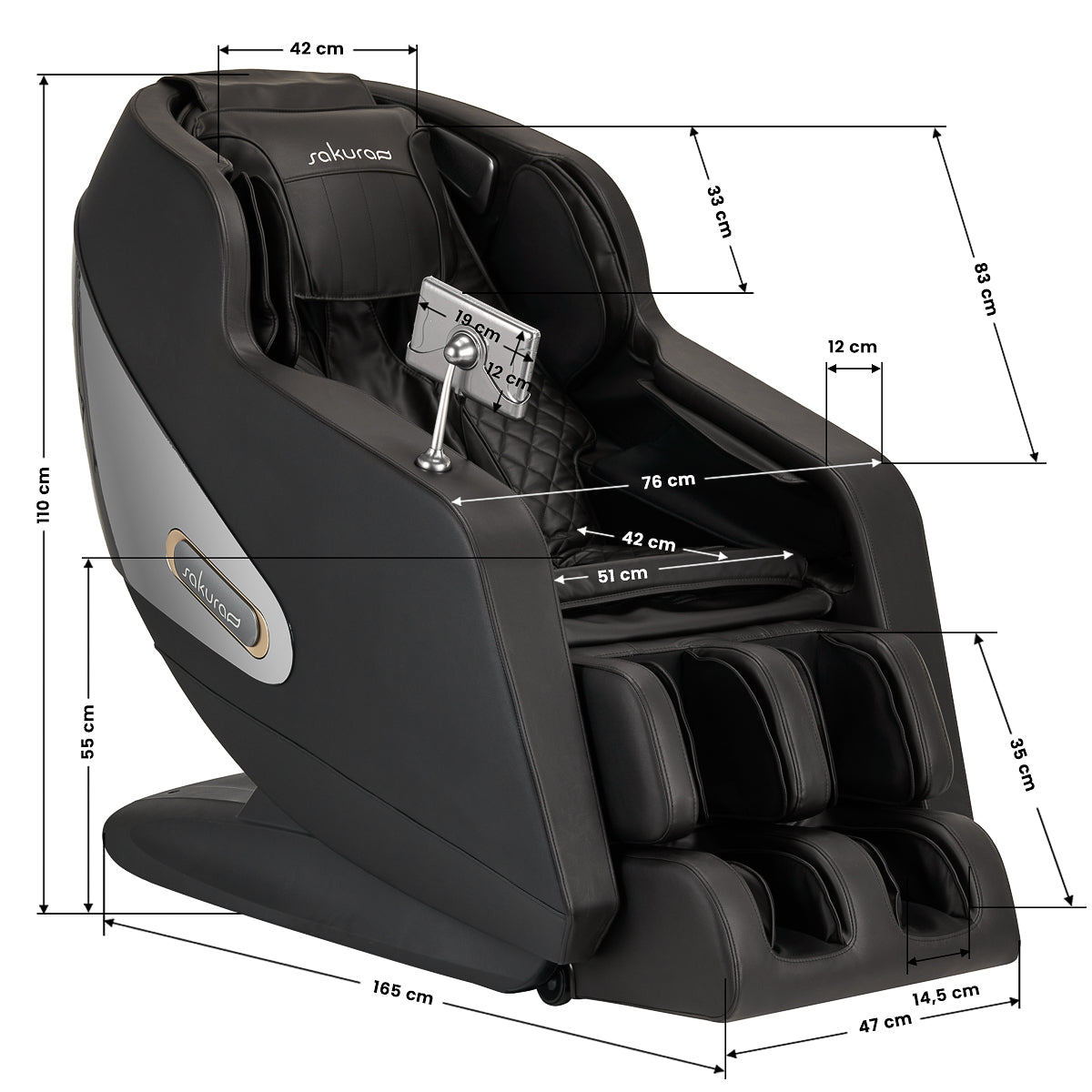 Sakura massage chair Comfort Plus 806 black – 19