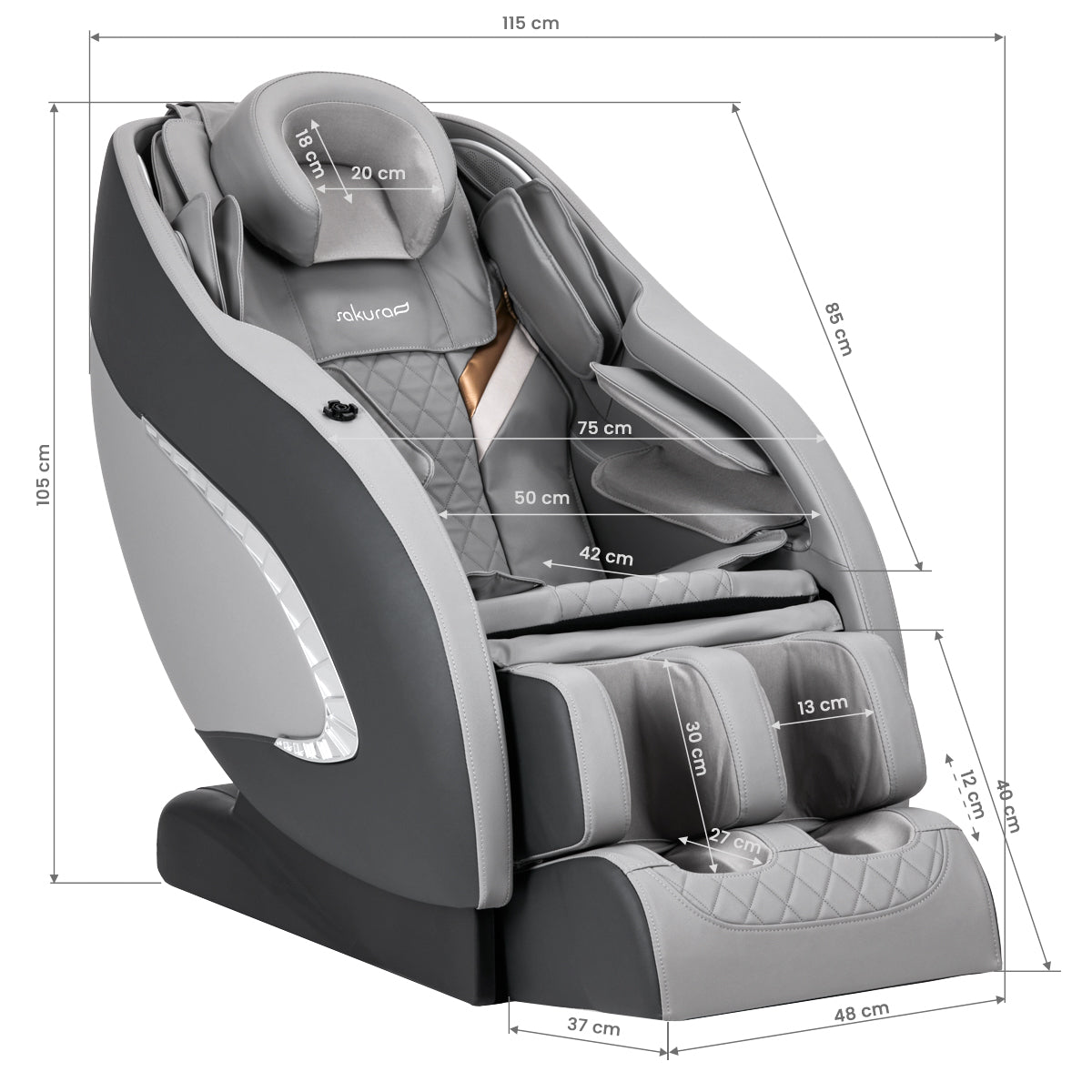 Sakura massage chair Classic 305 gray – 17